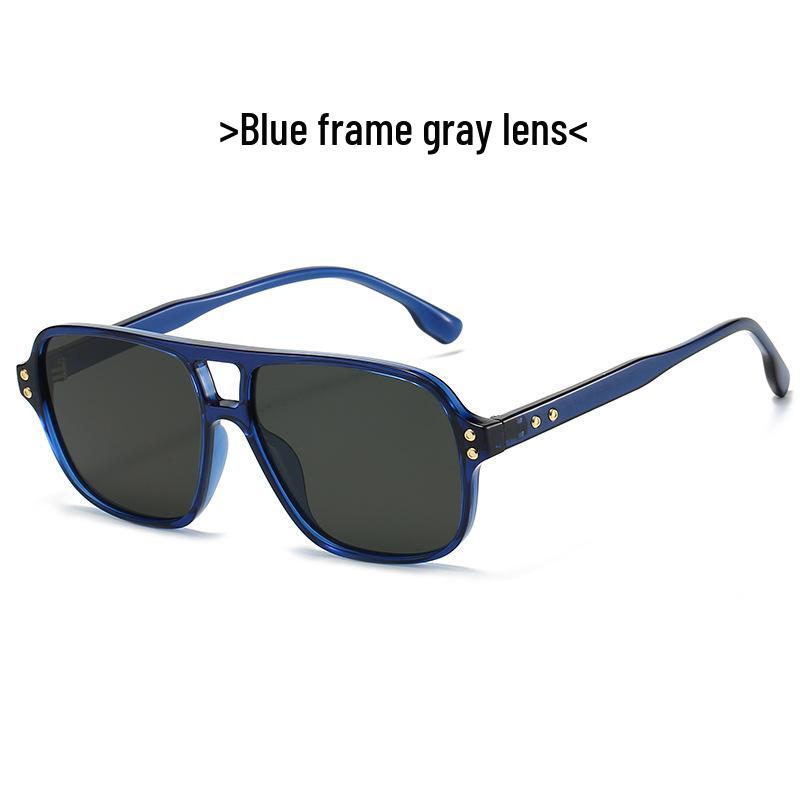 High-End Women's Retro Double Bridge Square Sunglasses