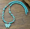 Multiple Styles Available Necklace for Women Natural Turquoise Beaded Jewelry Niche Sense Double Teardrop Pendant Turquoise Beautiful Elegant Necklace