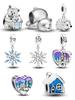 925 Silver Color Polar Bear Snowflake Hedgehog Winter Charm Bead For DIY Bracelet Making High Quality Jewelry Gift