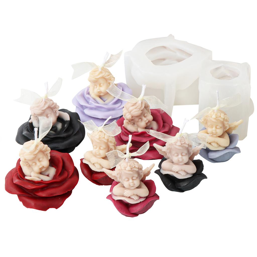Rose Sleeping Angel Silicone Mold Melt Aromatherapy Making Cupcake Chocolate Handicraft Making Mould Supplies