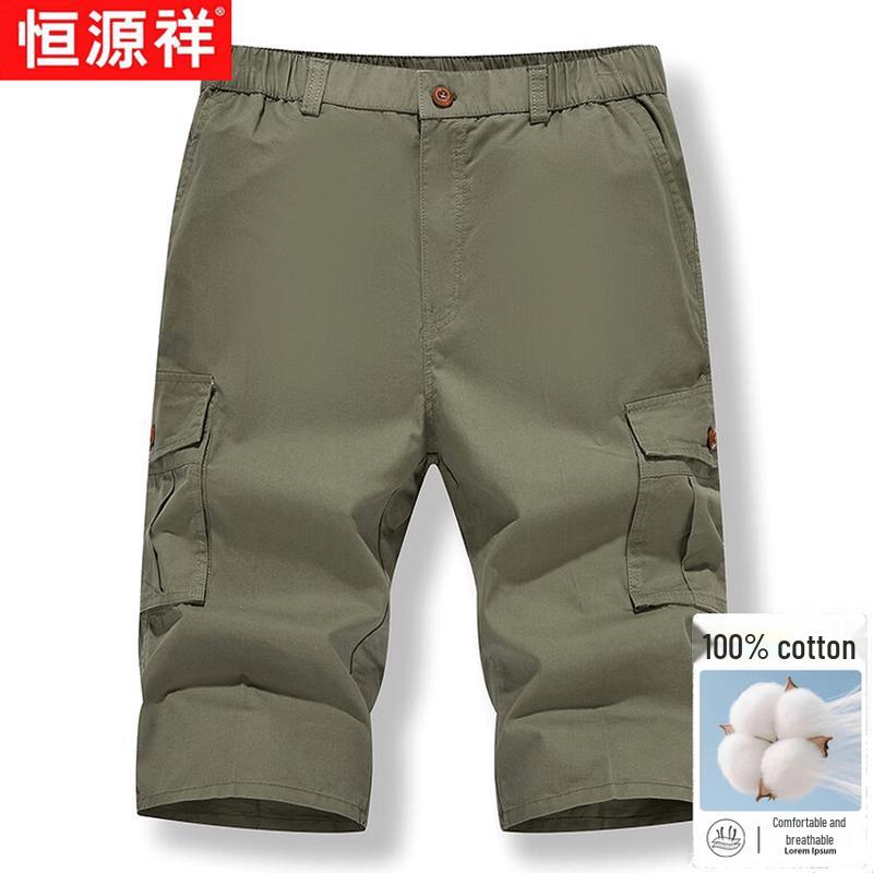 Men s Cotton Breathable Cargo Capri Pants 5XL