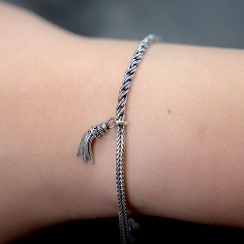 HARANG HR 132B_Tassel Half & Half Chain Bracelet