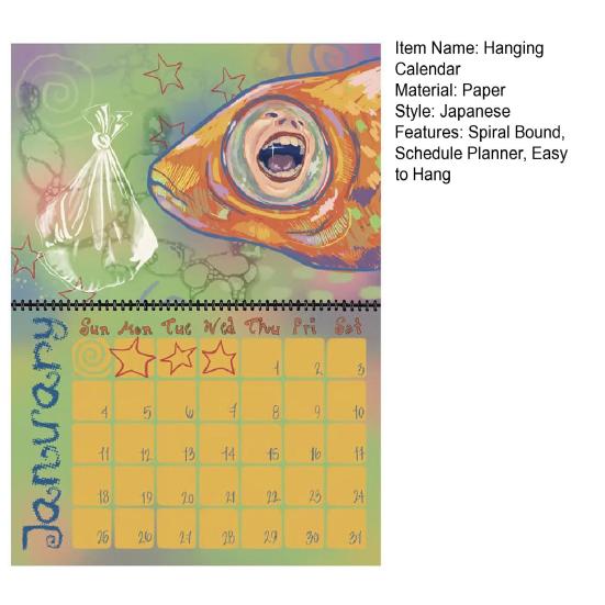 2026 Wandkalender Spiralbindung Januar bis Dezember 12 Monate Monatsplaner Zuhause Büro Künstlerische Illustration Kalender