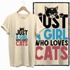 COOLMIND 100% cotton BEIGE cat print exclusive graphic women T shirt big size loose cotton cat lover women tshirt LOVELY cat tee