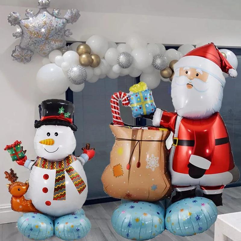 Christmas Foil Balloons Santa Claus Balloon Standding Balloon Christmas Gift Santa Balloon Xmas Party Supplies Home Decoration