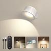 Magnetic LED Wall Lamp Remote Control USB 3 lights RGB Wireless Spotlight for Room Decoration Bedside Living Room Night Lamp