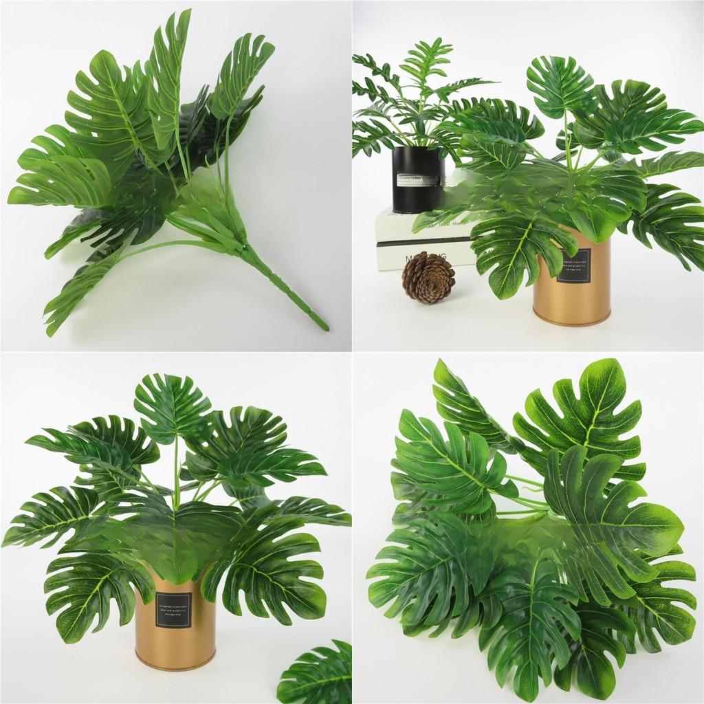 Realistic Fake Plant Wall Art With Monstera Deliciosa Liebm For Home Decor