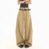 Retro Three-dimensional Tailoring Washed Overalls Men's and Women's Loose Straight Maillard Casual Deconstruction Pants