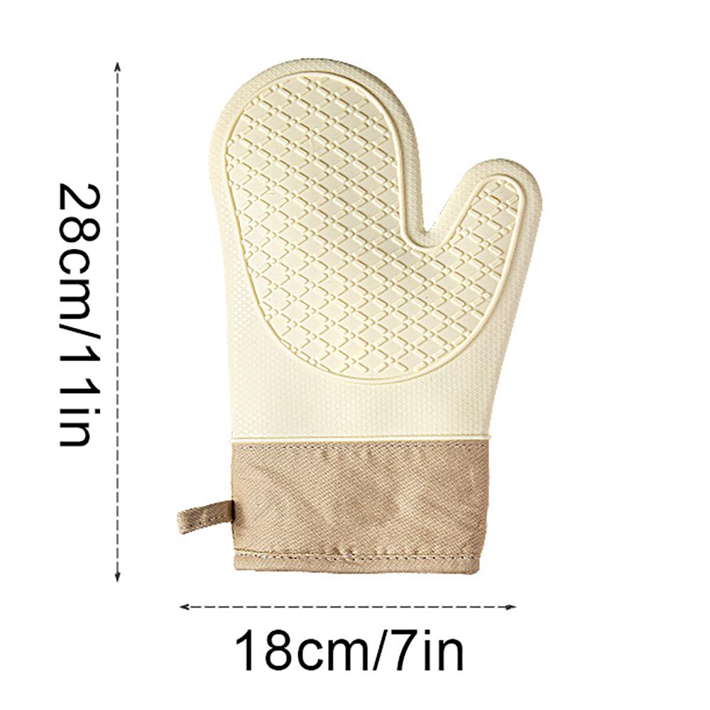 1 pc Silicone Insulation Oven Gloves Thickened Non-slip  Anti-scald High Temperature Resistant Kitchen Microwave  Baking Mitts