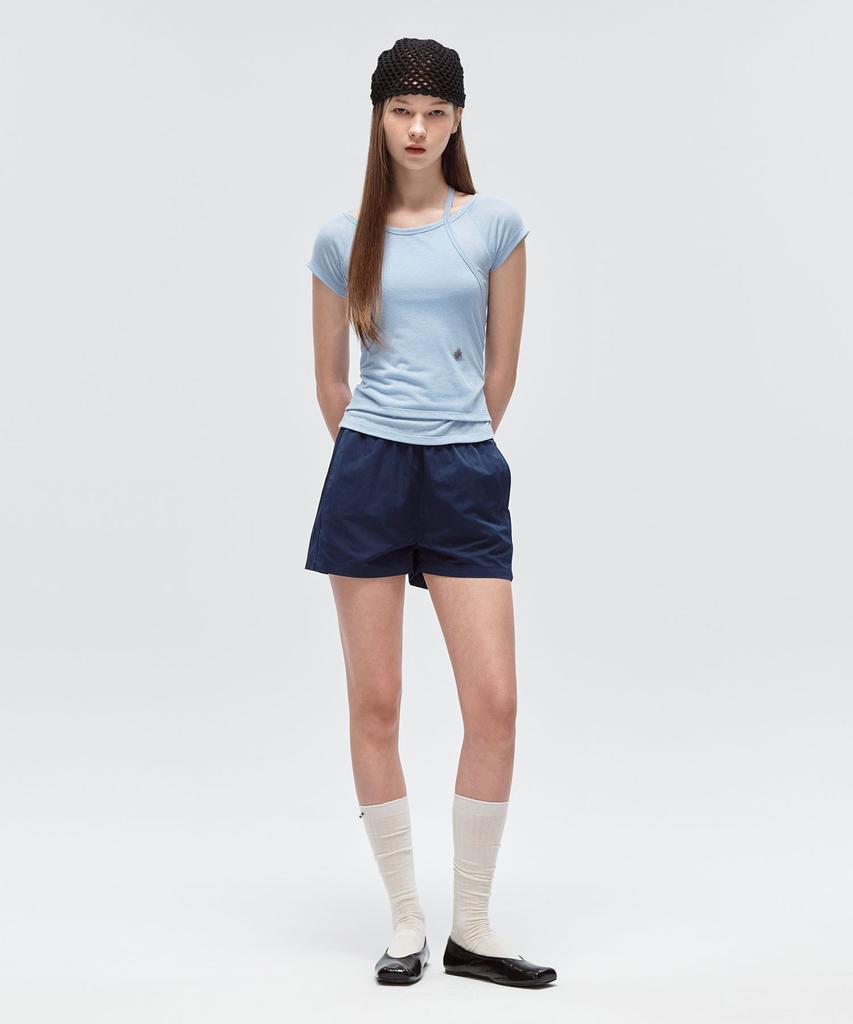 CITYBREEZE Trimmed Nylon Shorts_Navy