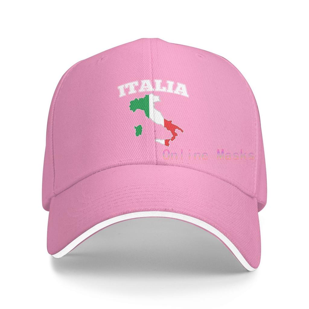 Italien Karte Flagge Vintage Baseball Caps Sandwich Cap Baumwolle Sommer Outdoor Sonnenhut Unisex Damen Unisex Erwachsene Washed Denim Verstellbar