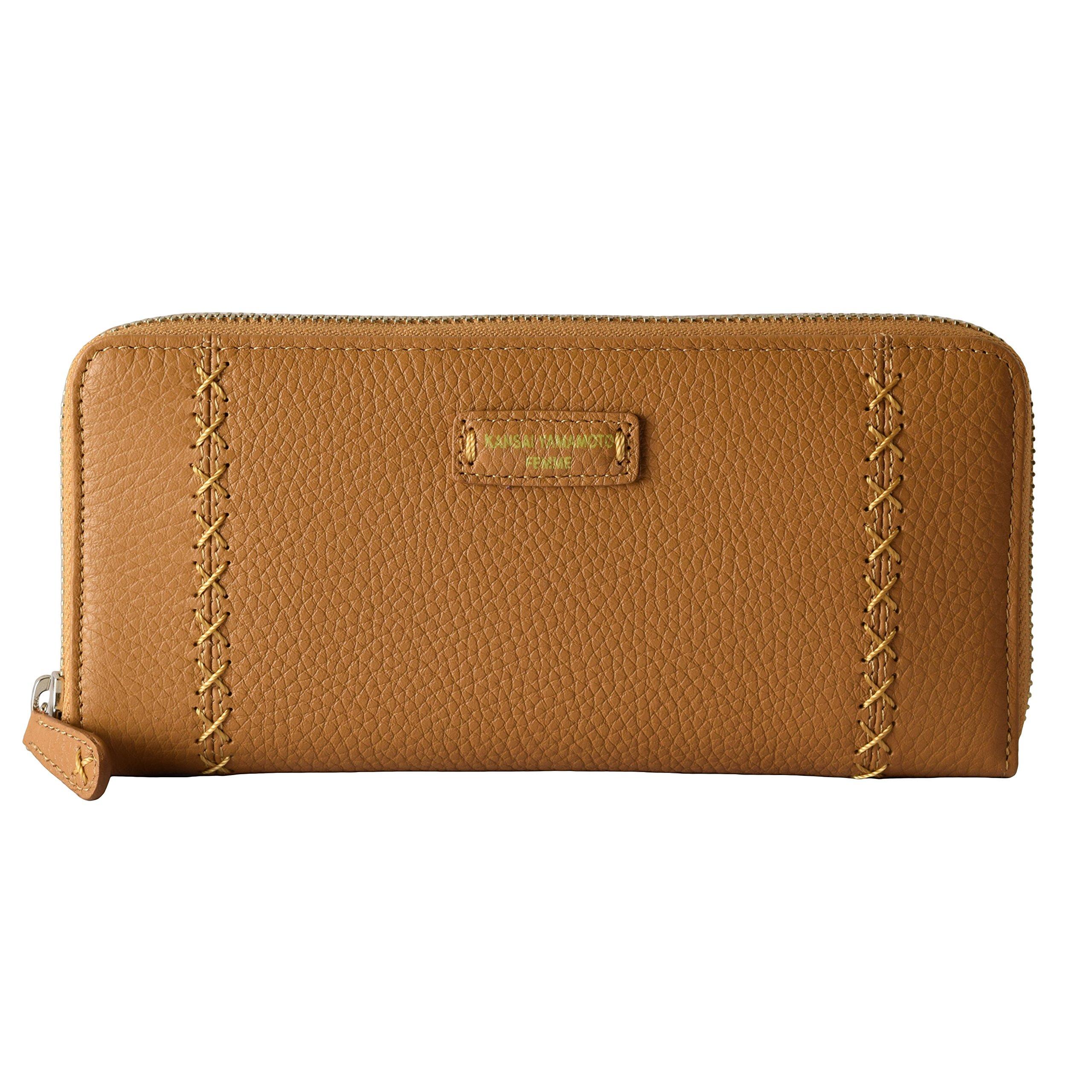 

KANSAI YAMAMOTO Long Wallet with Coin Genuine Women s Purse, Leather, MJ-4508 (Beige) бежевий