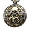 Watch Quartz With Pocket Vintage Unique Skull And Gun Pattern Chain