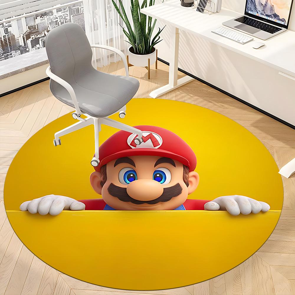 M-Mario Bros Office Round Area Rug, Indoor Mat Suitable For Office, Under Office Chairs Bedroom Living Room Home Decor, DT1212008