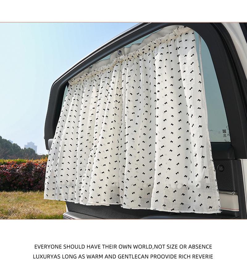 Car Sun Shade Blackout Curtains - Baby Window Protection with Suction Cup Mesh for Side Privacy