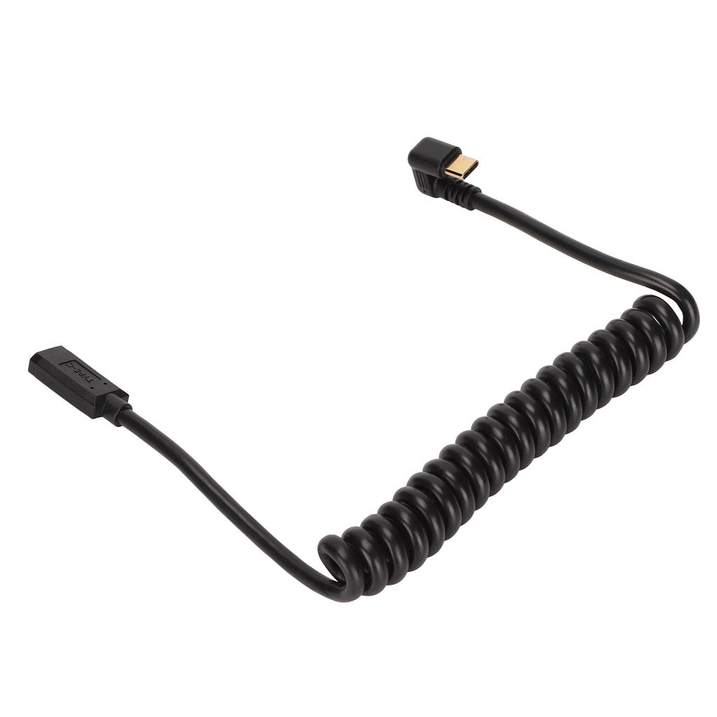 Type C Charging Data Cable Male to Female 4K 60Hz U Shaped Elbow Spring Data Extension Cord for Car Laptop PC