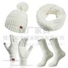 Hat Winter Women's Wool Hat Scarf Gloves Plus Socks Four-piece Set