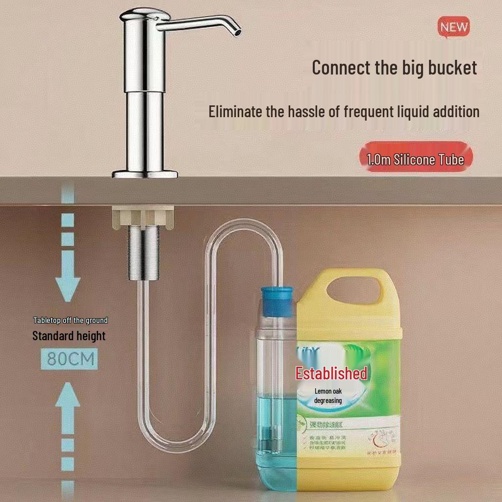 Aquarium Soap Dispenser Extension - Kitchen Sink Press Pump for Dish Detergent