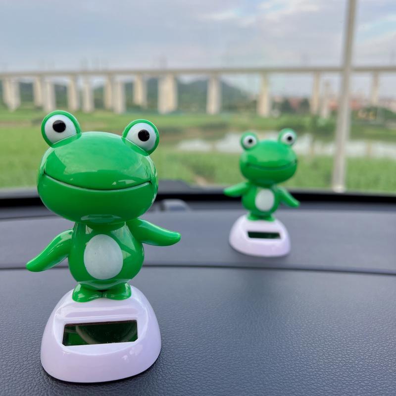 Solar-Powered Dancing Froggy Car Dashboard Decoration Funny Shake Head Big-eyed Froggy  Auto Interior Ornaments Accessory