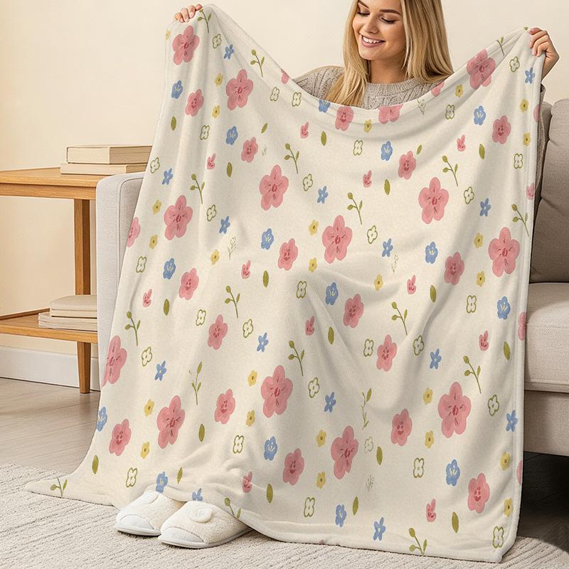 Lightweight Versatile Flannel Throw - Soft, Skin-friendly, Warm for Home, Car, Christmas & Halloween Cozy Moments