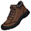 Fashion Outdoor Men's Boots Brown Leather Casual Shoes Waterproof Hiking Shoes Warm Winter Boots for Men High Top Platform Snow Boots