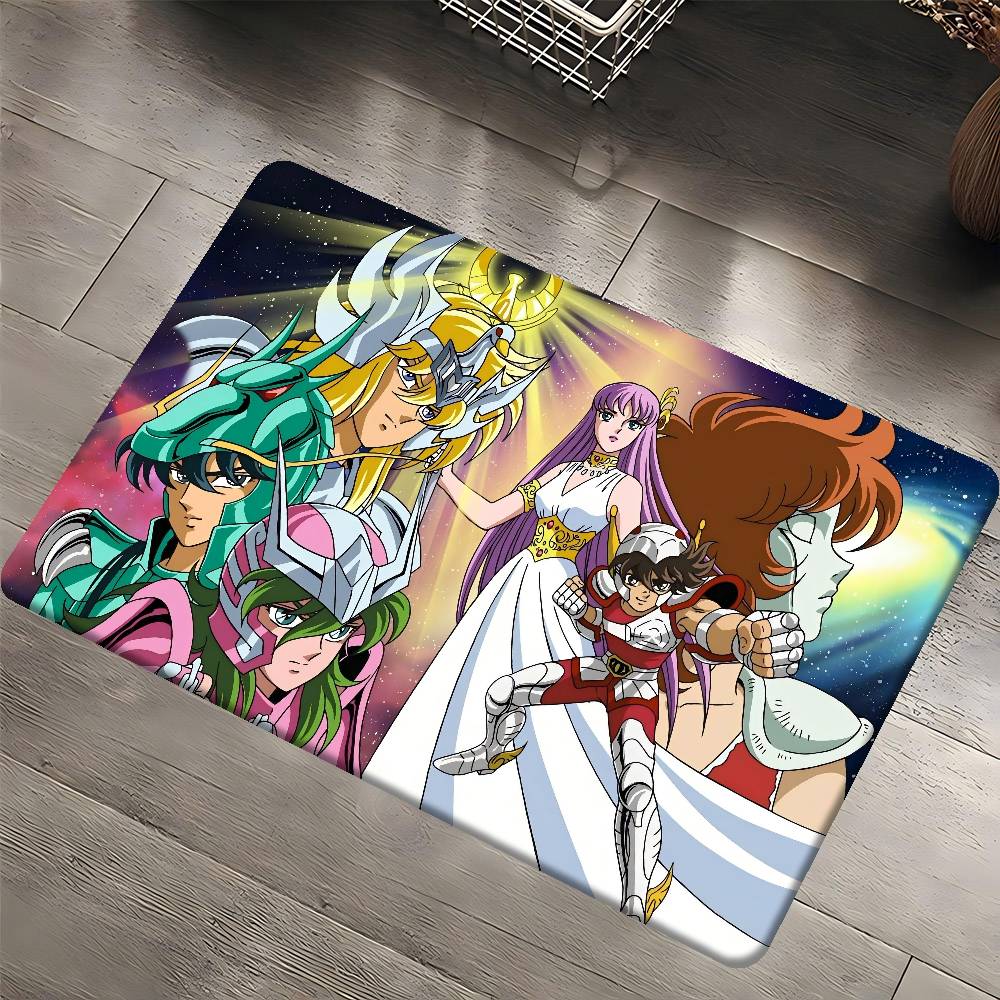 Anime Knights Of The Zodiac Door Mat Washable Non-Slip Living Room Sofa Chairs Area Mat Kitchen Doormat Area Rug