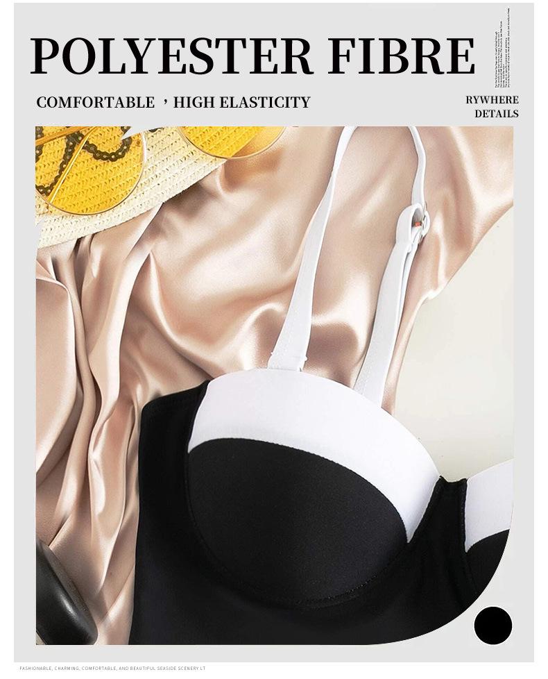 Evropské a americké jednodílné plavky se šněrováním a vycpávkami na prsou - Sexy bikiny styl dámské plážové oblečení