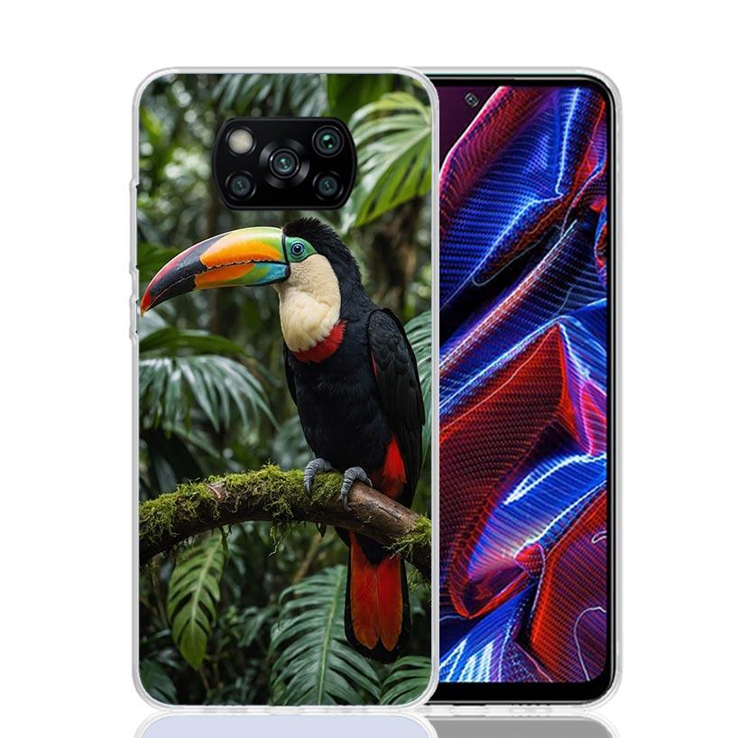 Tropical Toucan Phone Case For Xiaomi Poco X7 X6 X5 Pro F7 Ultra Redmi 15C 15 13 13C 12 12C 10 10A 10C 9 9A 9C 9T Cover Poco X7