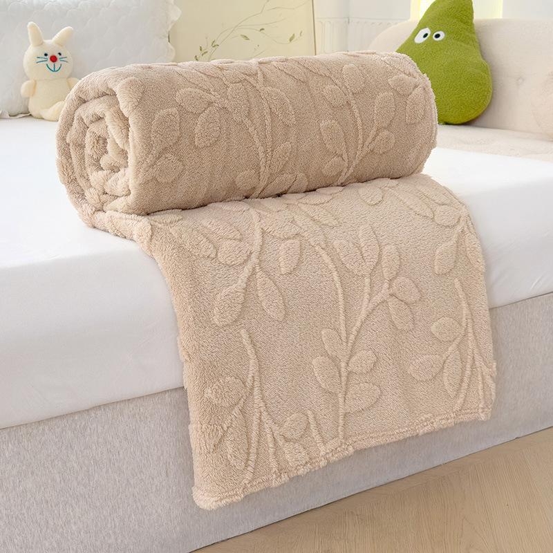 Tafurong Jacquard Fleece Multi-functional Blanket,  Solid Color Bed Blanket, Keep Warm Store Heat Lunch Break Quilt, Suitable for All Seasons