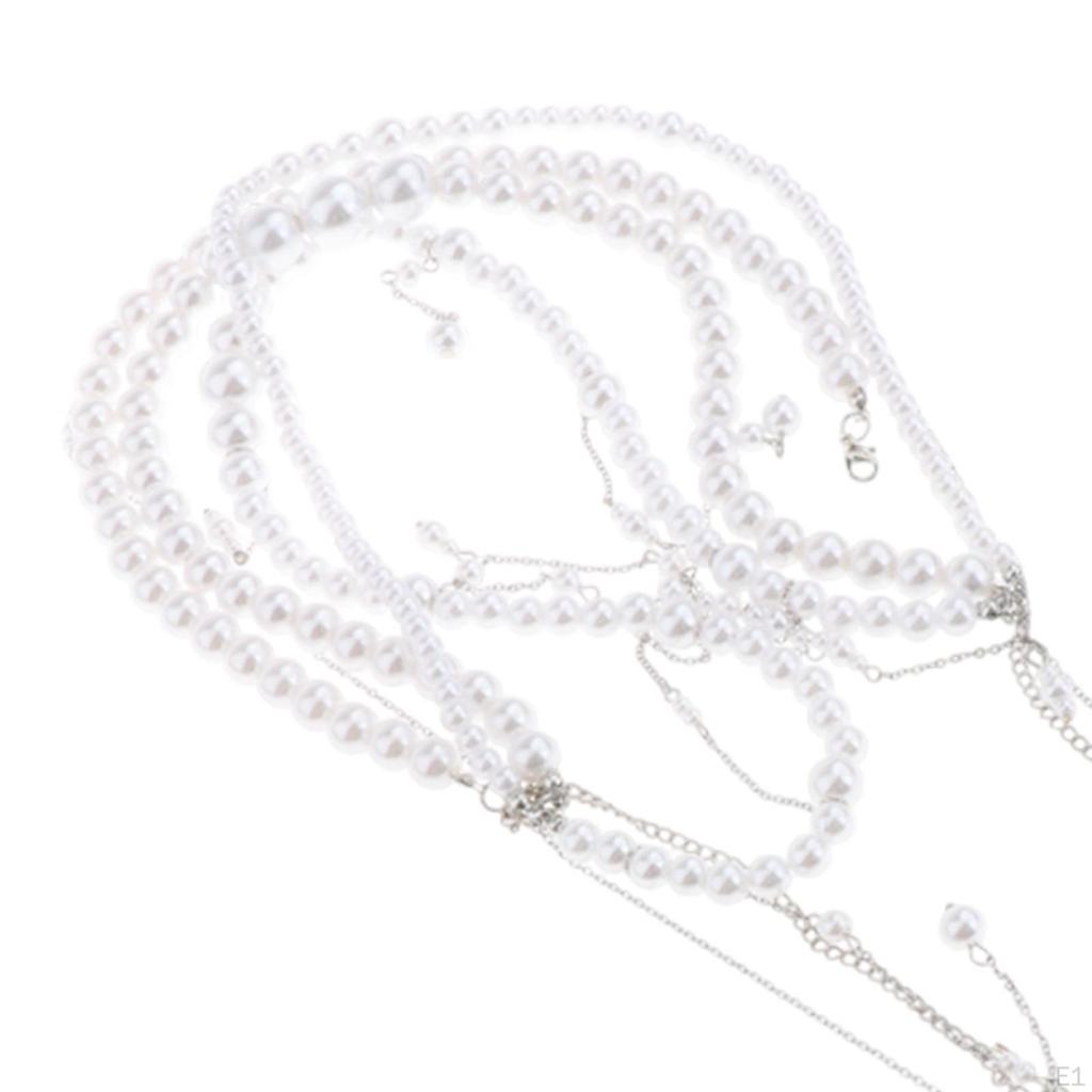 Corrente de Cintura para Biquíni Feminino, Joia Corporal Multicamadas para Uso no Verão