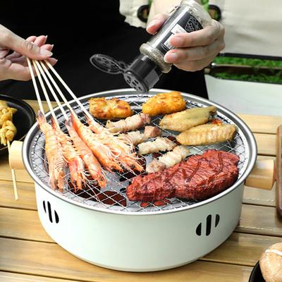 Paslanmaz Çelik Barbekü Ocağı Taşınabilir Kömürlü Izgara Yapışmaz Barbekü Rafı Çok Fonksiyonlu Çay Ocağı Plakası