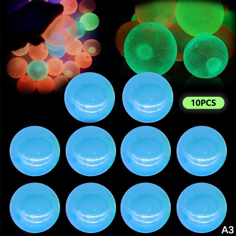 Glow-In-The-Dark Sticky Ceiling Balls 5/10Pcs Sticky Glows Balls Fidget Toys Stress Relief Sensory Toys Wall & Ceiling Decor