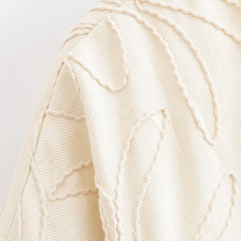 Kaslead New Women clothes Western Style Fashion Simple Thick Rope Embroidery Jacket 8372067