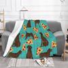 Chocolate Lab Labrador Retriever Pizza Dog Breed Pet Pattern Animal All Sizes Soft Cover Blanket Home Decor Bedding Chocolate