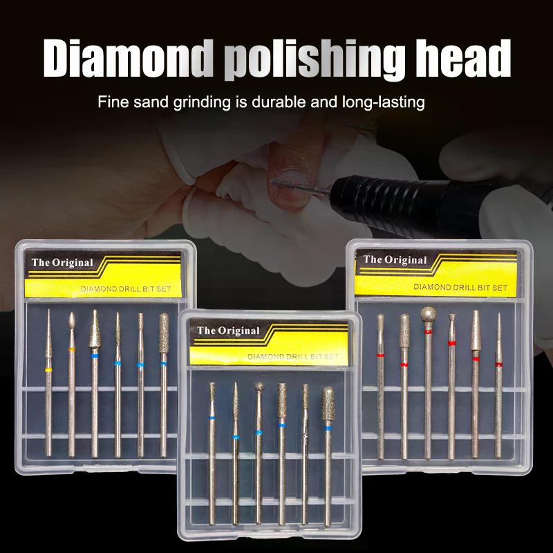6Pcs Nail Cone Tip Drill Bits Electric Cuticle Clean Rotary For Manicure Pedicure Grinding Head Sander Tool