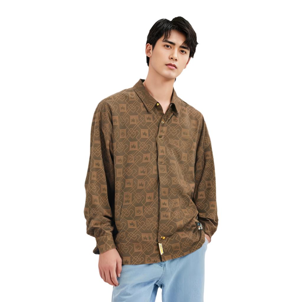 Li Ning Bad Five Jiang Zuo Feng Liu Loose Casual Jacket Men Jacket Brown AFDR933-1