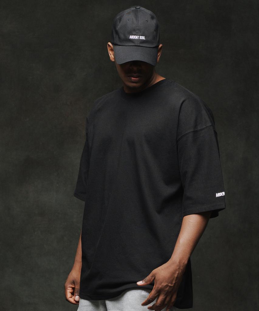ARDENTSOUL Heavy Cotton Oversized Short Sleeve T-Shirt (Black)