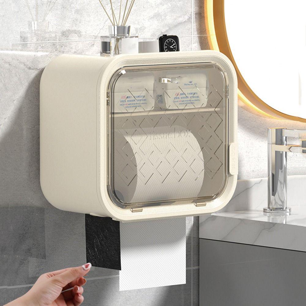 

Double-Layer Drawer Paper Roll Holder Plastic Garbage Bag Storage Box Tissue Box Bathroom бежевый