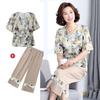 SIFONE Women's Summer V-Neck Printed Two-Piece Outfit