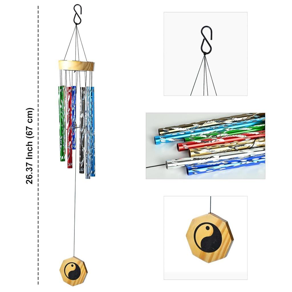 Calming Multi-Color Wind Chimes for Bedroom & Living Room – Relaxing Décor, Positive Energy, Unique Gift for Women, Men, Couples,