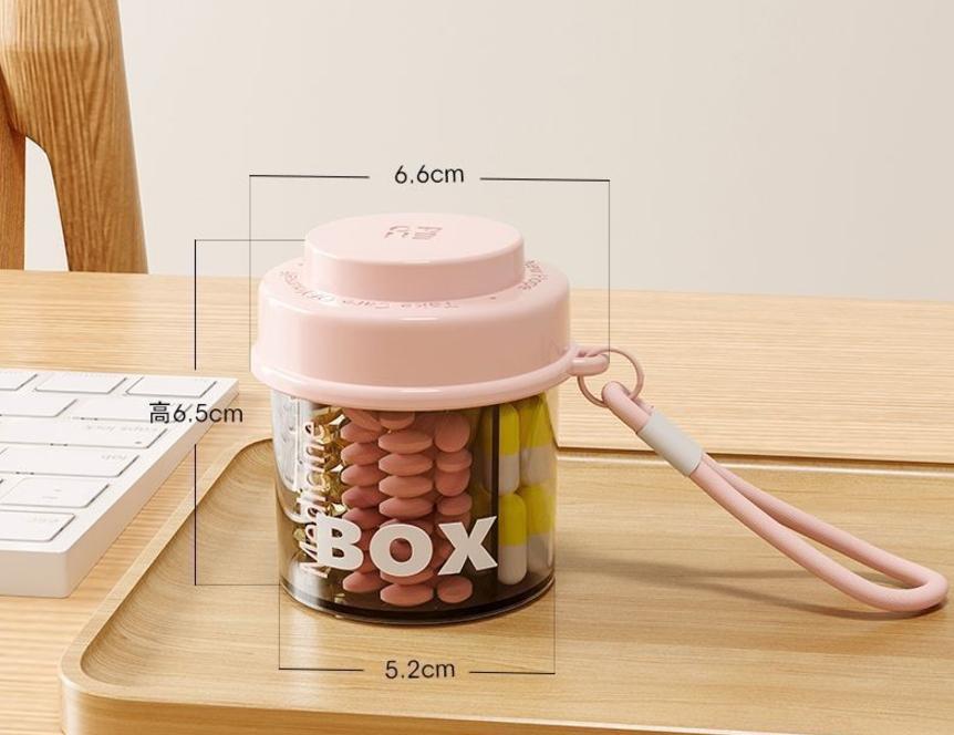 Portable Pill Box Three Meals Pill Reminder Carrying Medication Dispensing Organizer Sealed Packing Dispensing Jar