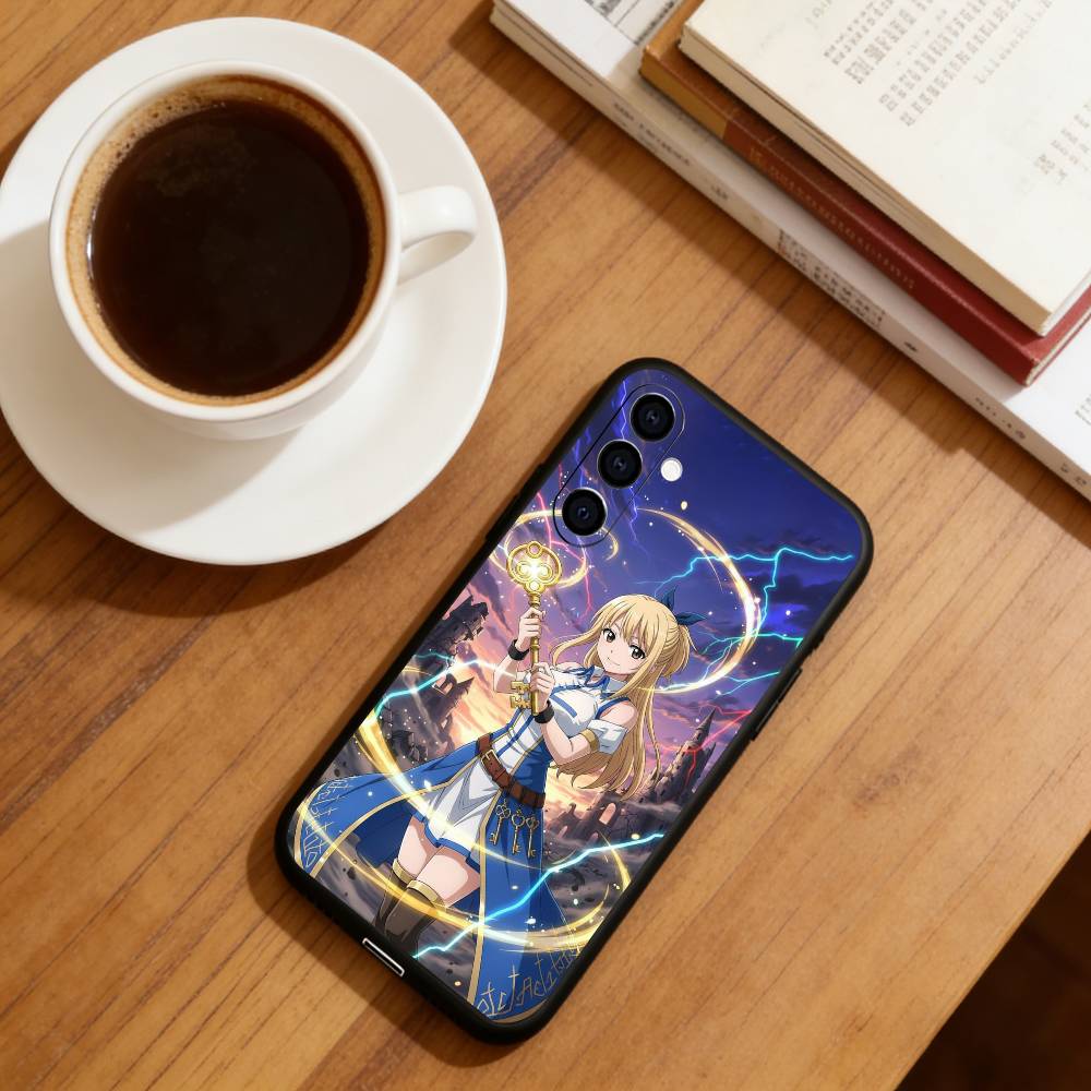 Anime F-Fairy T-Tail Lucy Heartfilia Phone Case Black Silicone Soft For Samsung Galaxy A73,A72,A71,A70,A53,A52,A51