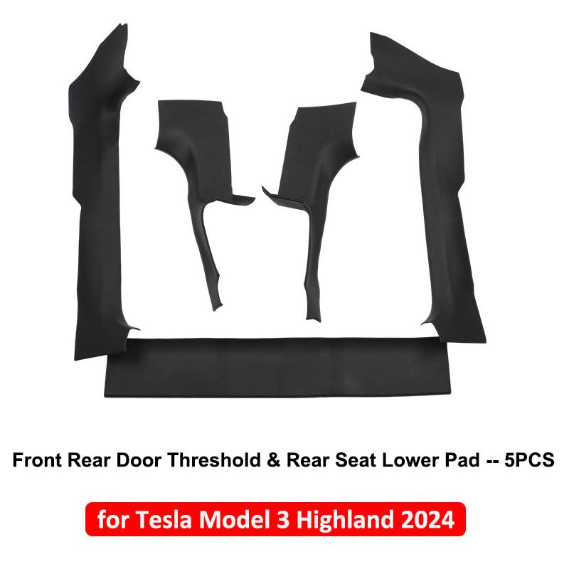 For Tesla Model 3 Highland 2024 Front Rear Door Sill Protector Threshold Strip Anti-kick Guard Panel Waterproof Pad New Model3