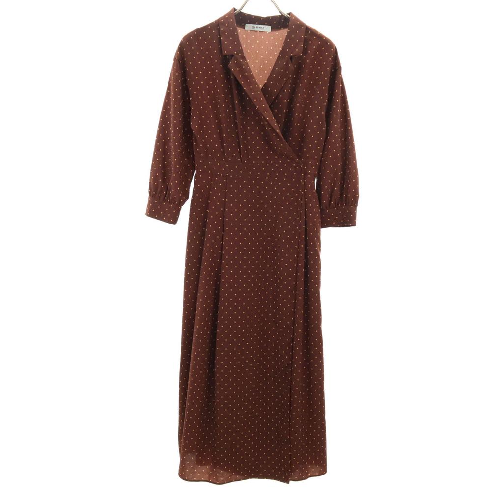 nano universe Five-quarter sleeve one piece 36 Brown Women Used