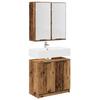Bathroom Cabinet Set with Shelf and Door Reclaimed Wood Look Wood Based Material