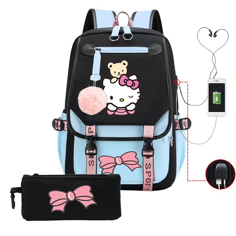 Cute Cartoon Printed Backpack Female Japanese Sweet Small Fresh Primary And Secondary School Student Schoolbag