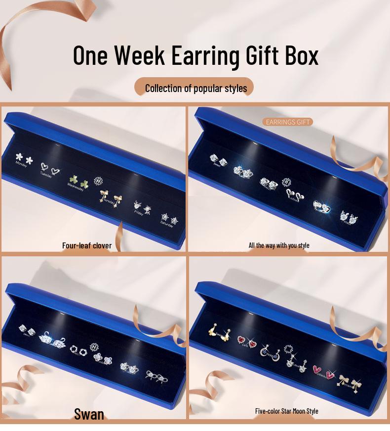 925 Silver Light Earrings for Christmas, Valentine's Day, or Birthday Gifts - Perfect for Your Girlfriend or Wife