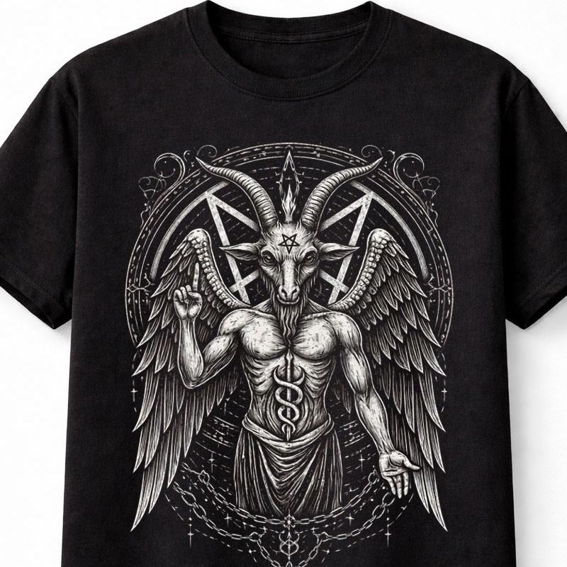 Baphomet Occult Gothic Satanic Pentagram Unisex TShirt S5XL