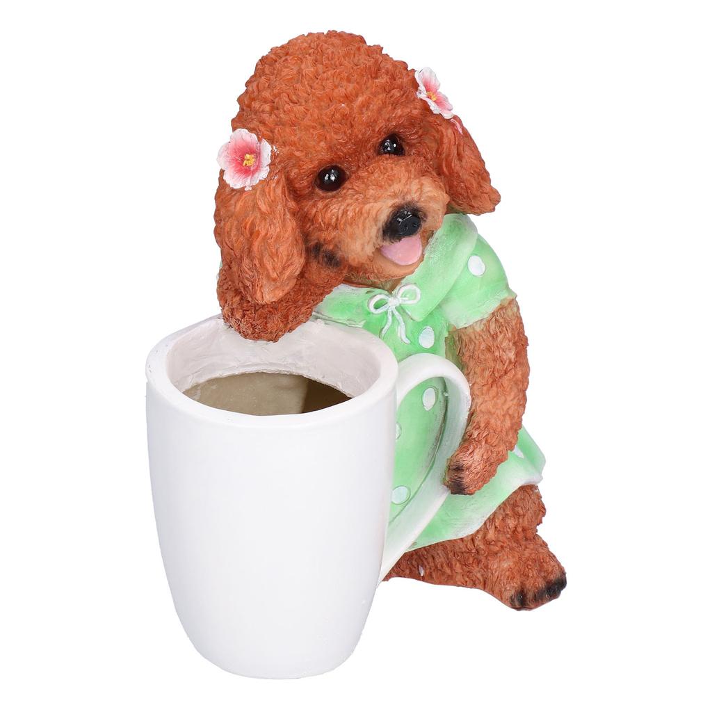 Animal Vase Decoration Resin Hand Painted Simulation Dog Flowerpot Ornament for Garden