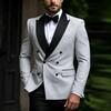 Completi Classici da Uomo 2 Pezzi 2025 Formali Doppiopetto Revers a Punta Vestibilità Slim Abbigliamento Maschile Set Giacca Pantaloni di Alta Qualità Terno